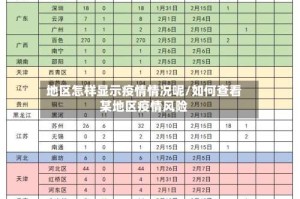 地区怎样显示疫情情况呢/如何查看某地区疫情风险