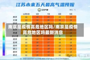 南京是疫情高危地区吗/南京是疫情高危地区吗最新消息