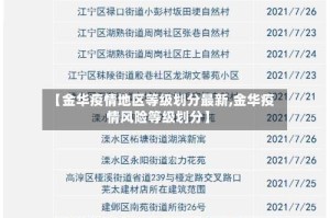 【金华疫情地区等级划分最新,金华疫情风险等级划分】