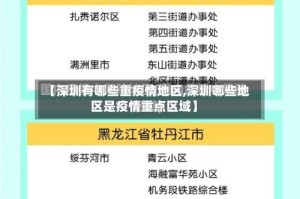 【深圳有哪些重疫情地区,深圳哪些地区是疫情重点区域】