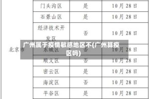 广州属于疫情敏感地区不(广州算疫区吗)