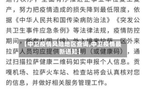 【中卫疫情风险地区查询,中卫疫情最新通知】