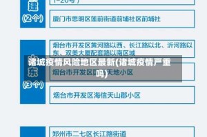 诸城疫情风险地区最新(诸城疫情严重吗)