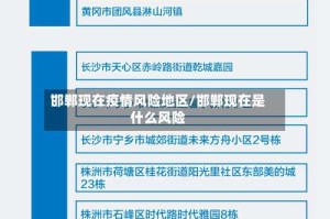 邯郸现在疫情风险地区/邯郸现在是什么风险