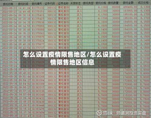 怎么设置疫情限售地区/怎么设置疫情限售地区信息-第2张图片