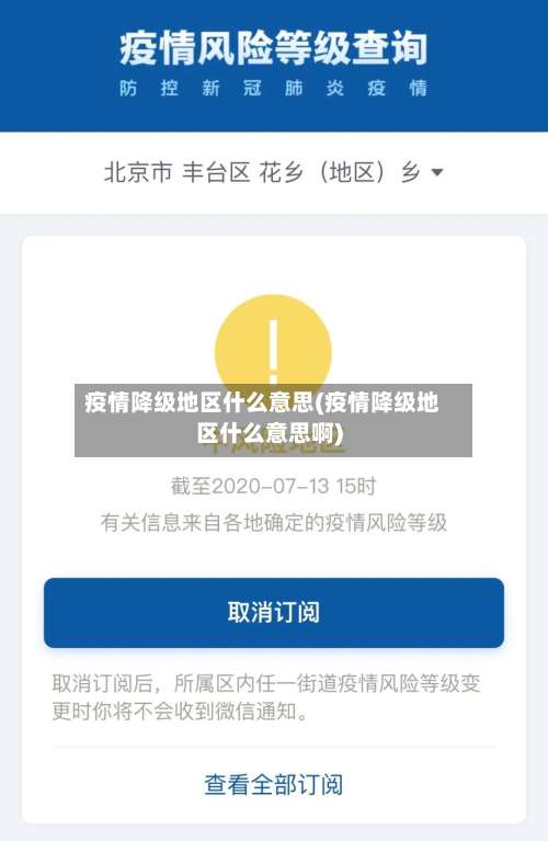 疫情降级地区什么意思(疫情降级地区什么意思啊)-第1张图片